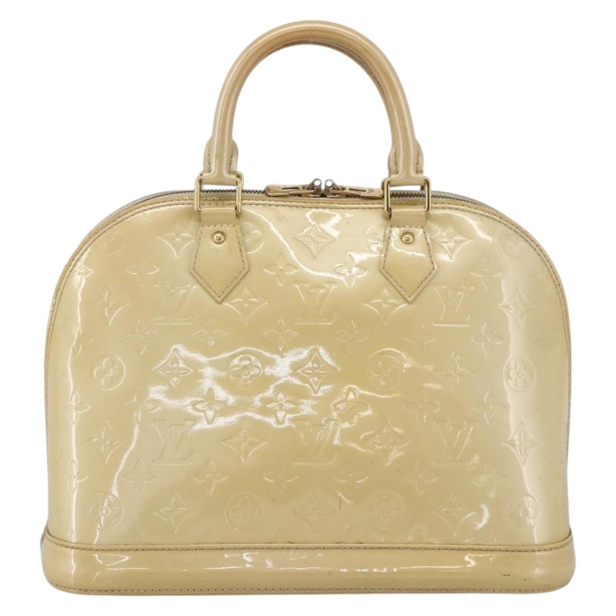 LOUIS VUITTON Monogram Vernis Alma PM Hand Bag Broncorail M91445 LV Auth LNZ034
