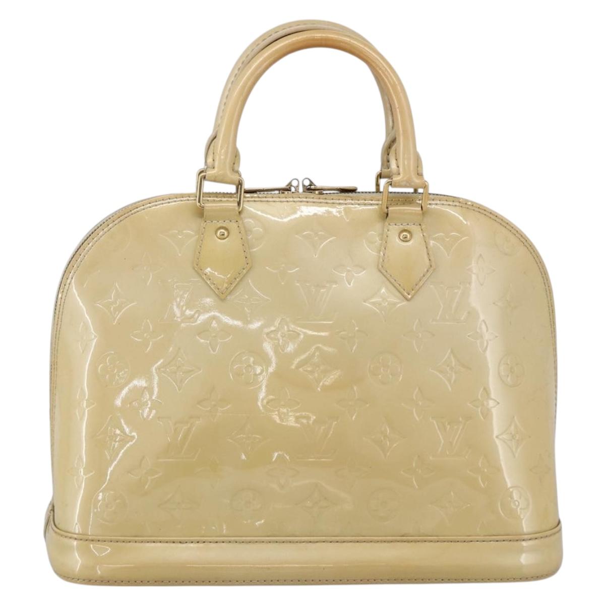 LOUIS VUITTON Monogram Vernis Alma PM Hand Bag Broncorail M91445 LV Auth LNZ034