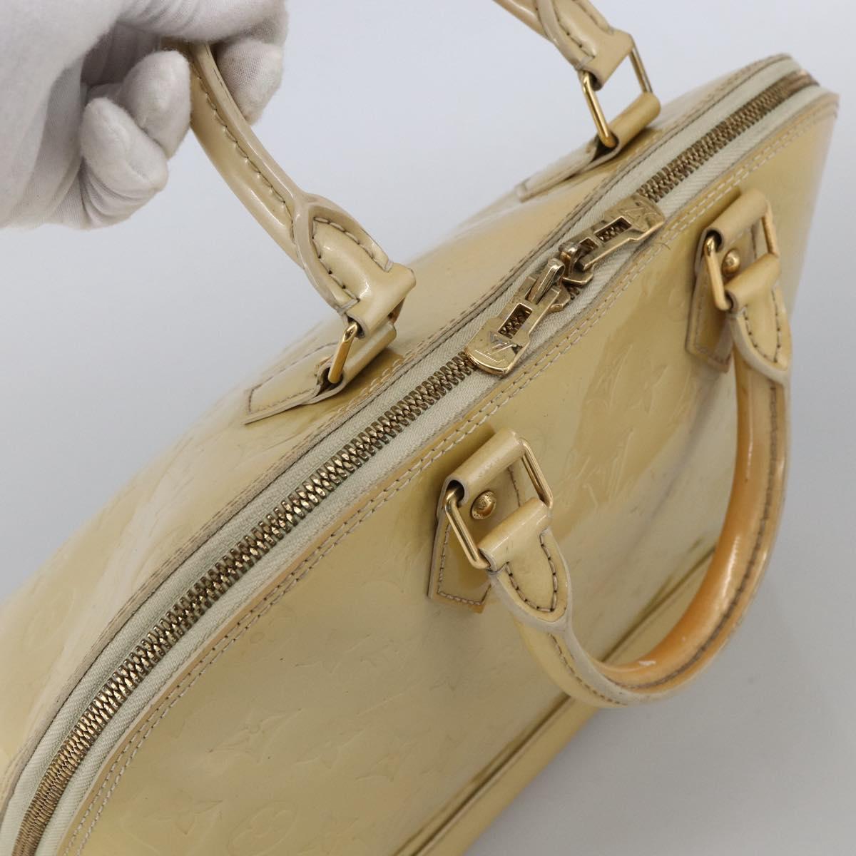 LOUIS VUITTON Monogram Vernis Alma PM Hand Bag Broncorail M91445 LV Auth LNZ034