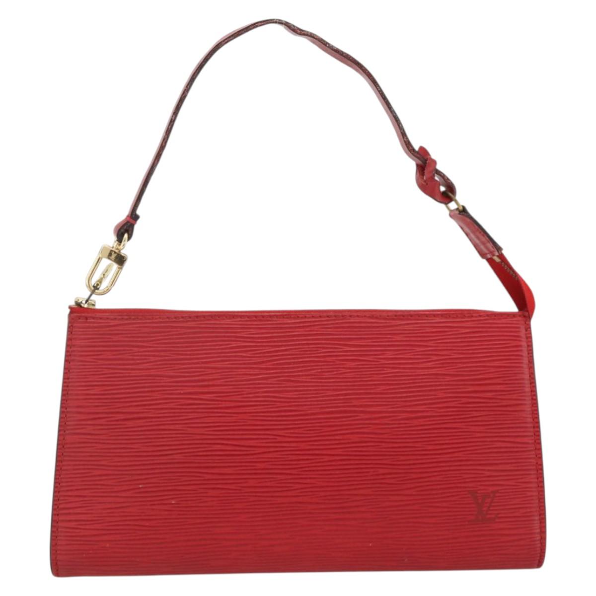 LOUIS VUITTON Epi Pochette Accessoires Pouch Red M52947 LV Auth LNZ039