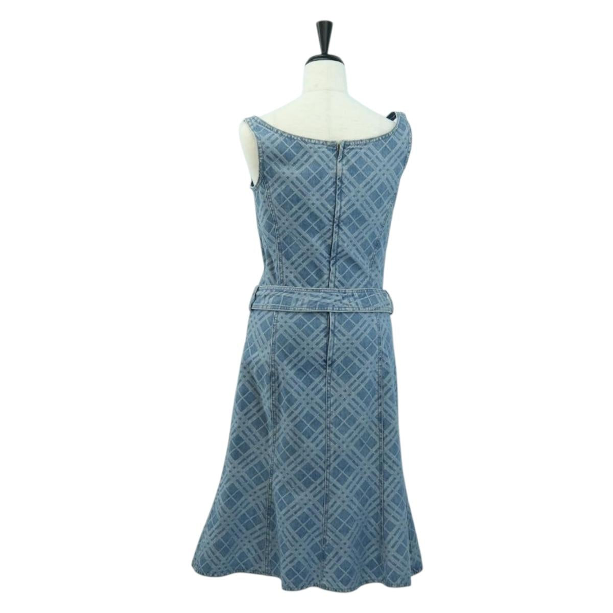 BURBERRY Nova Check One Piece Denim Blue Auth LNZ046V