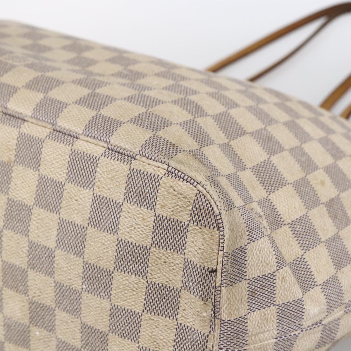 LOUIS VUITTON Damier Azur Neverfull MM Tote Bag N41605 LV Auth LNZ052