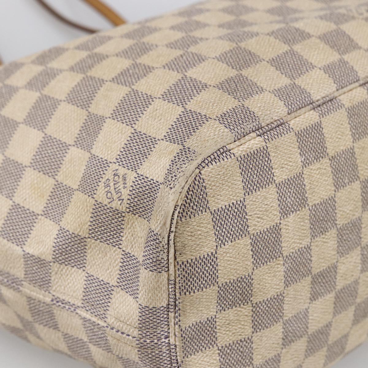 LOUIS VUITTON Damier Azur Neverfull MM Tote Bag N41605 LV Auth LNZ052