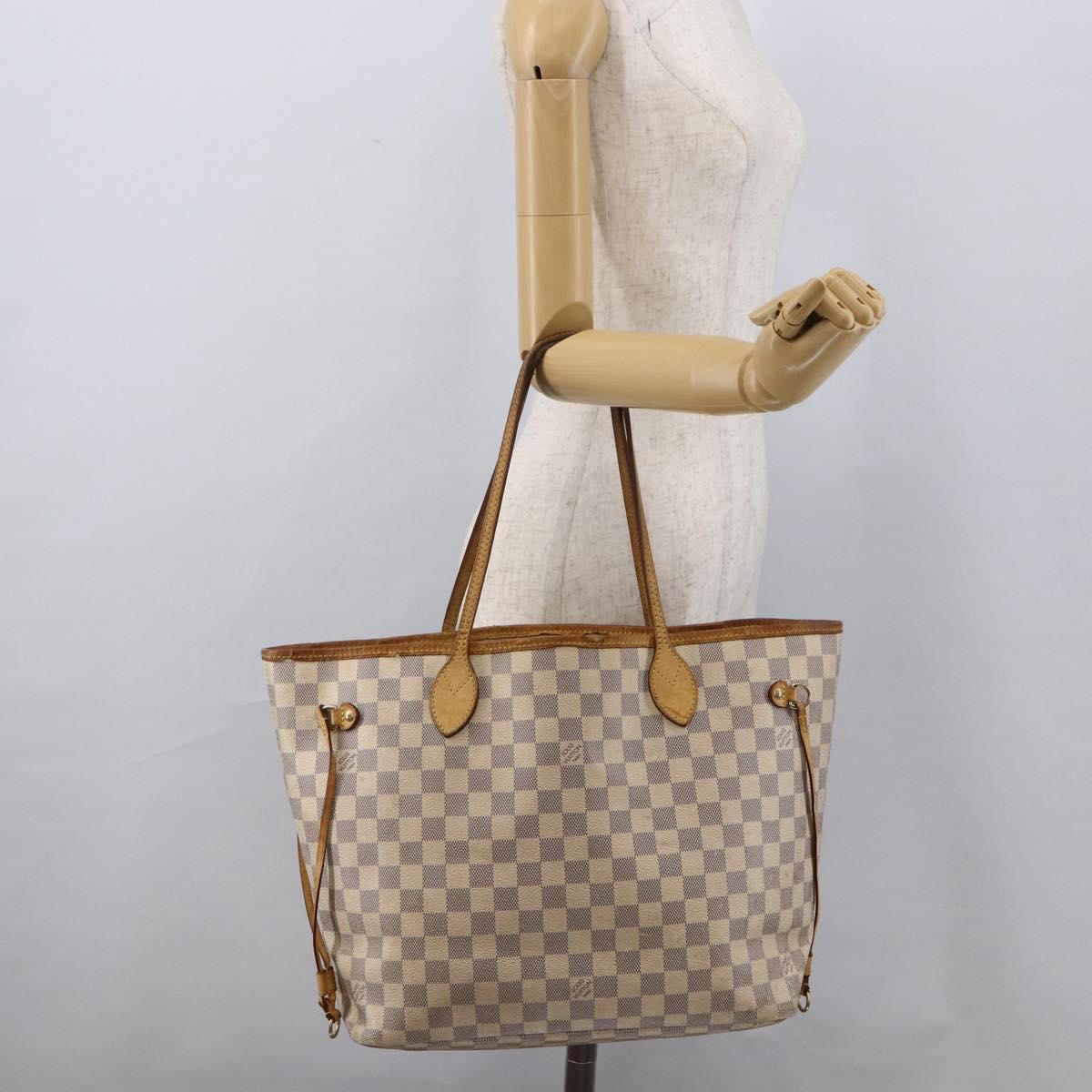 LOUIS VUITTON Damier Azur Neverfull MM Tote Bag N41605 LV Auth LNZ052