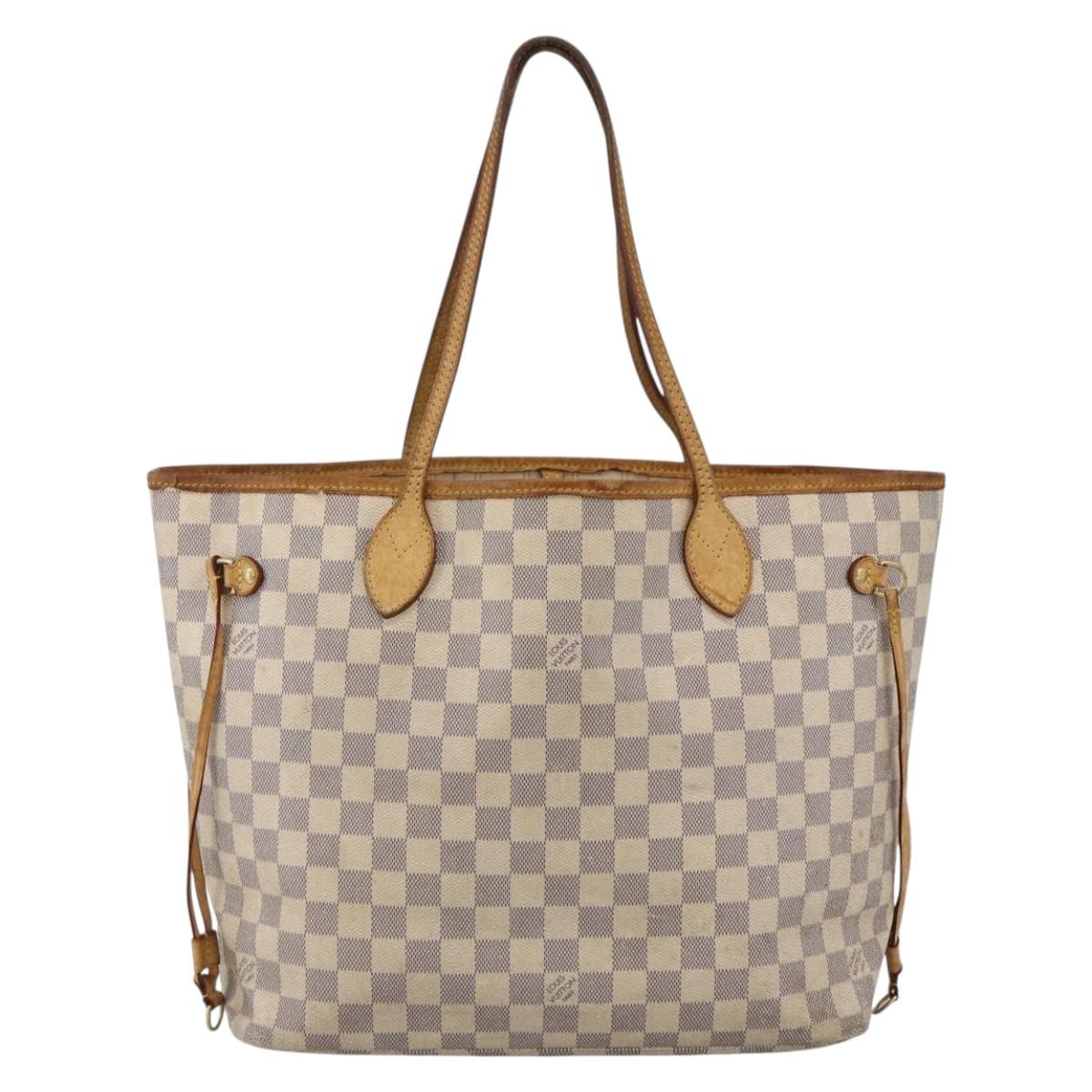 LOUIS VUITTON Damier Azur Neverfull MM Tote Bag N41605 LV Auth LNZ052