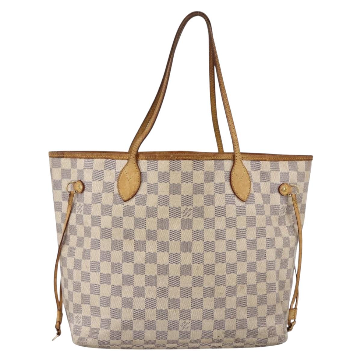 LOUIS VUITTON Damier Azur Neverfull MM Tote Bag N41605 LV Auth LNZ052
