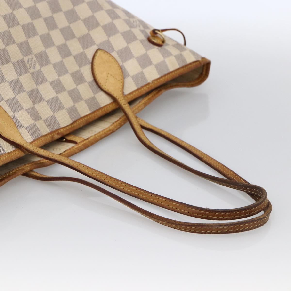LOUIS VUITTON Damier Azur Neverfull MM Tote Bag N41605 LV Auth LNZ052