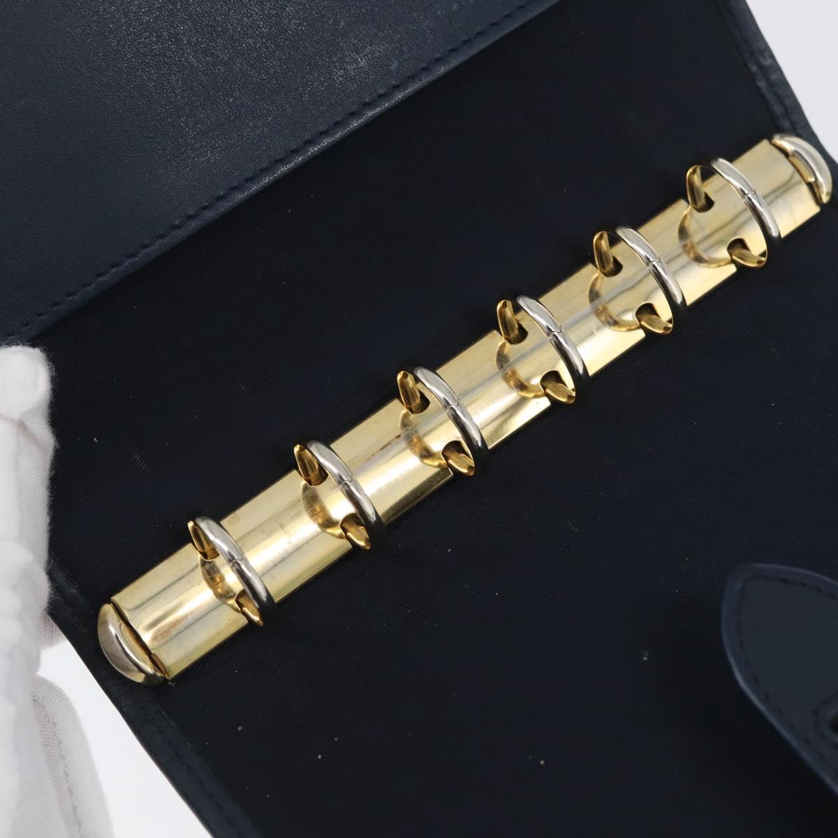Christian Dior Trotter Canvas Day Planner Cover Navy Gold Auth LNZ057