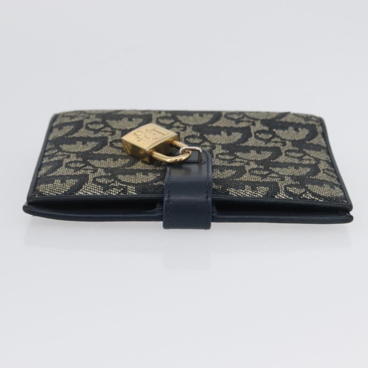 Christian Dior Trotter Canvas Day Planner Cover Navy Gold Auth LNZ057