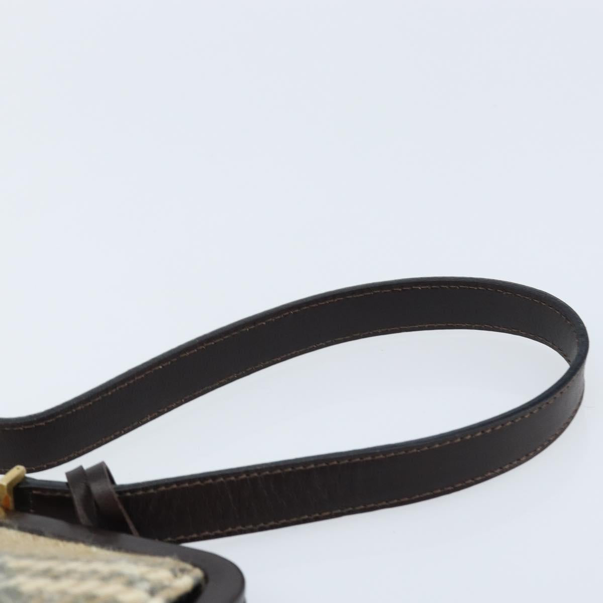 BURBERRY Nova Check Shoulder Bag Wool Beige Gold Auth LNZ061A