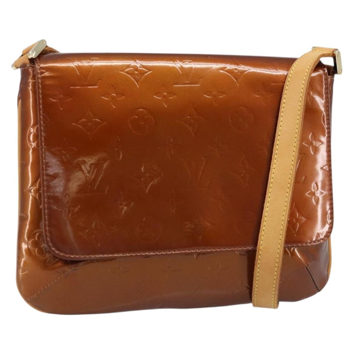 LOUIS VUITTON Monogram Vernis Thompson Street Bag Bronze M91124 LV Auth LNZ063