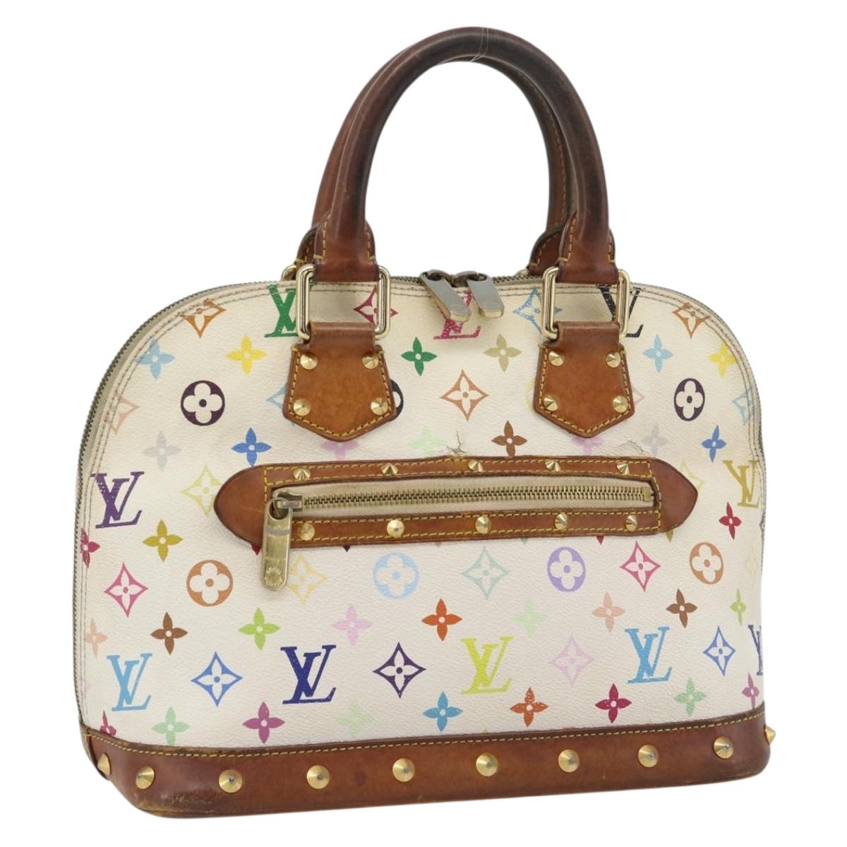 LOUIS VUITTON Monogram Multicolor Alma Hand Bag White M92647 LV Auth LNZ070