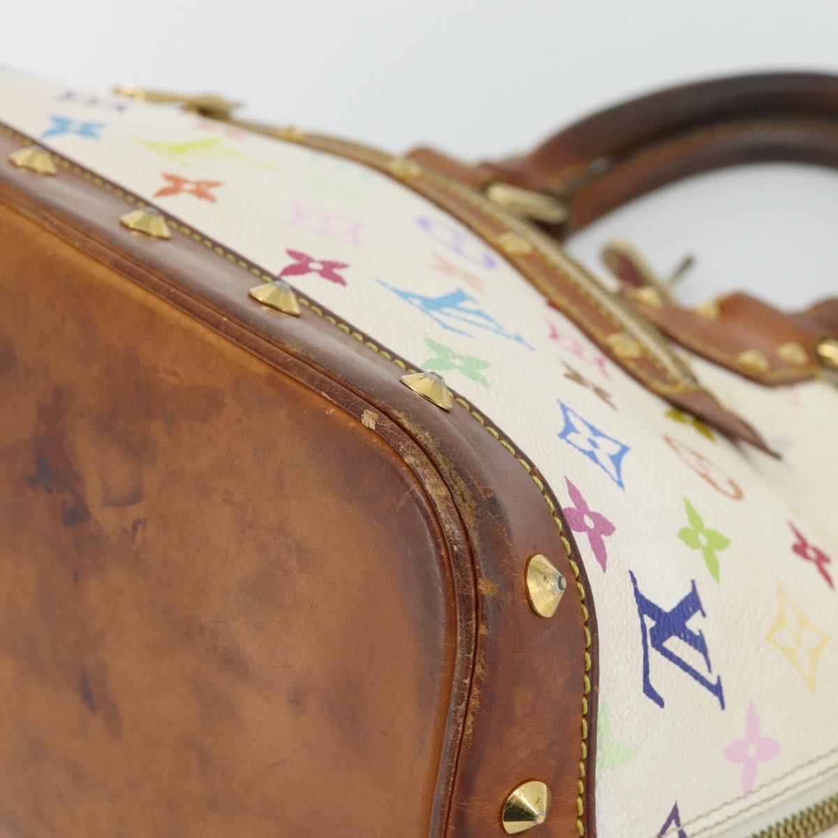 LOUIS VUITTON Monogram Multicolor Alma Hand Bag White M92647 LV Auth LNZ070