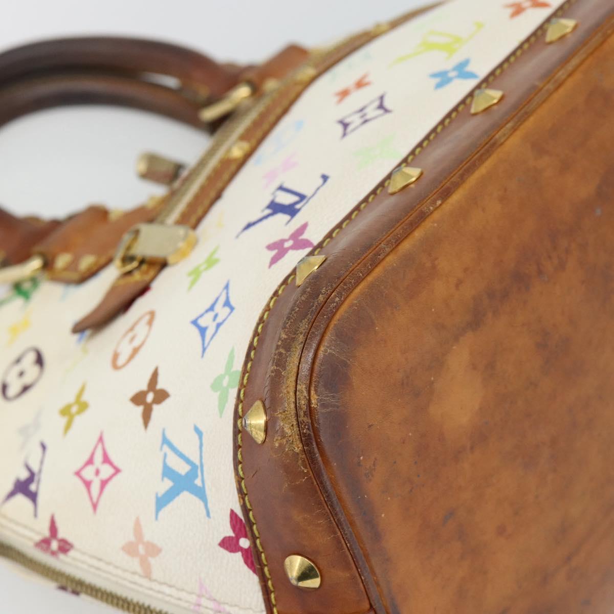 LOUIS VUITTON Monogram Multicolor Alma Hand Bag White M92647 LV Auth LNZ070