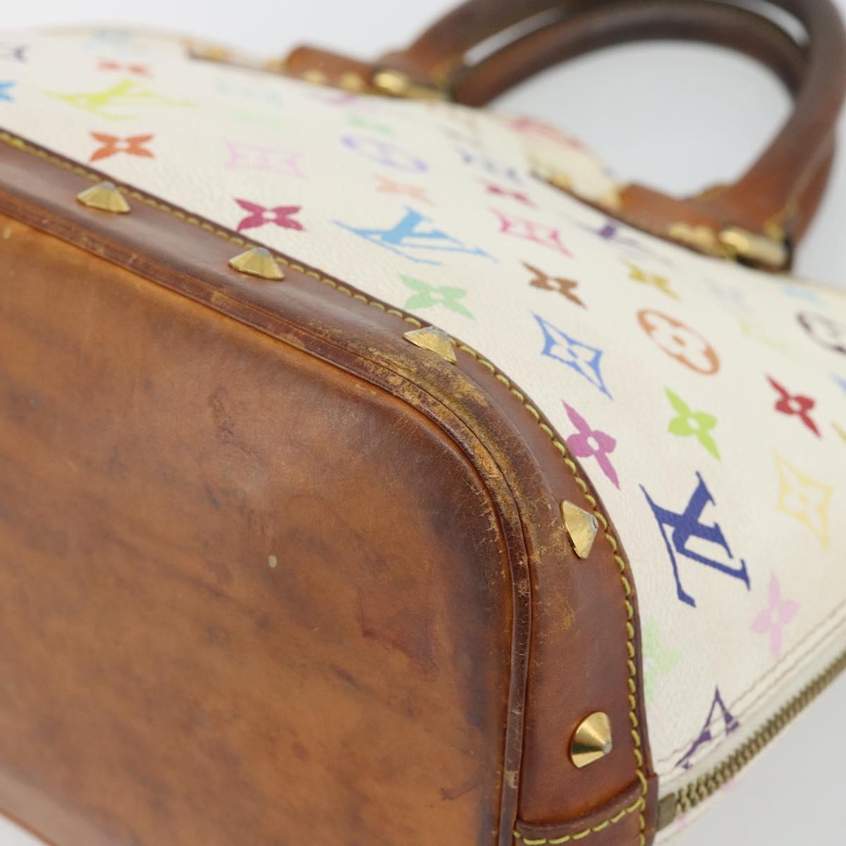 LOUIS VUITTON Monogram Multicolor Alma Hand Bag White M92647 LV Auth LNZ070