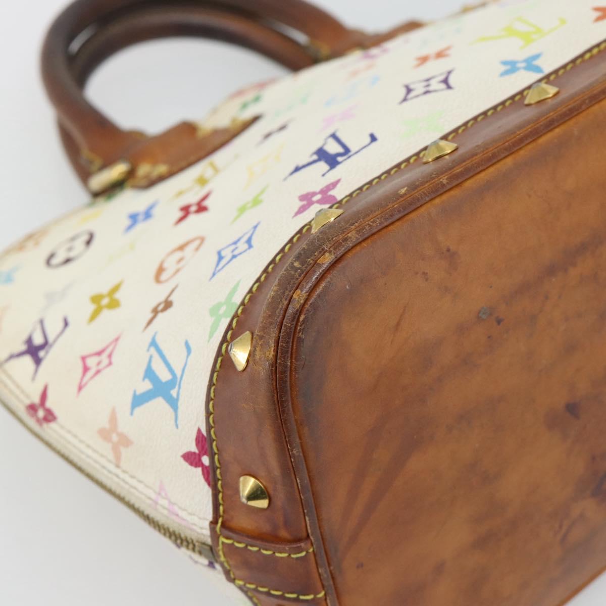LOUIS VUITTON Monogram Multicolor Alma Hand Bag White M92647 LV Auth LNZ070