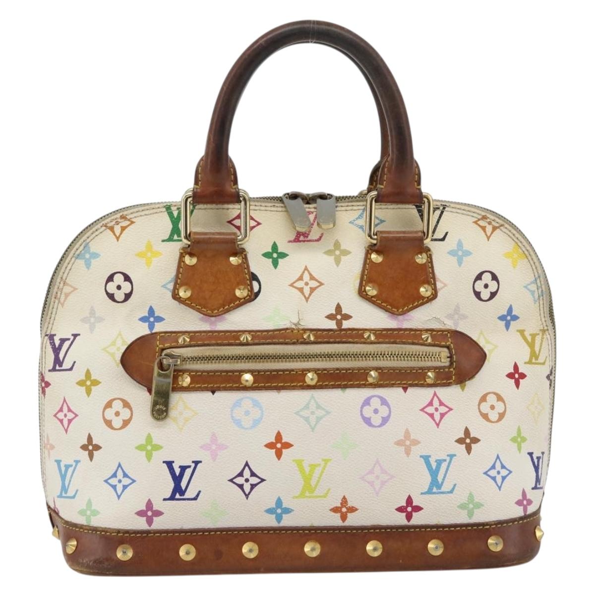 LOUIS VUITTON Monogram Multicolor Alma Hand Bag White M92647 LV Auth LNZ070
