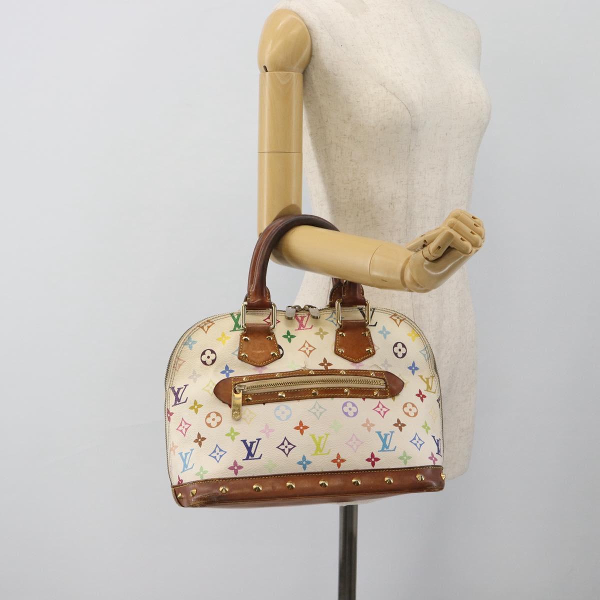 LOUIS VUITTON Monogram Multicolor Alma Hand Bag White M92647 LV Auth LNZ070