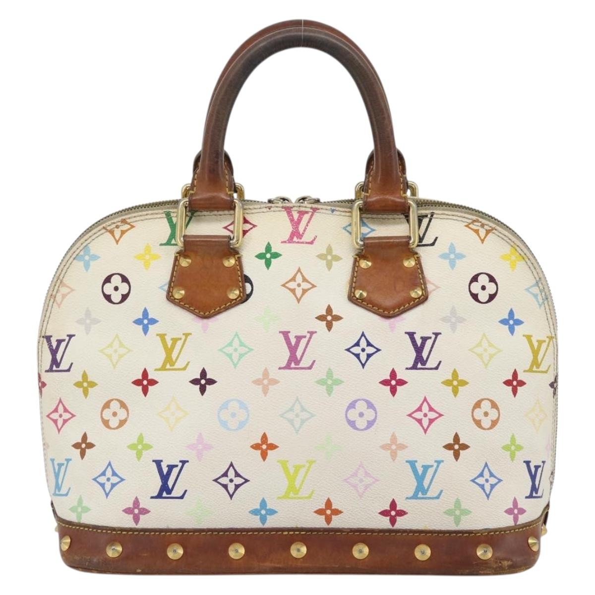 LOUIS VUITTON Monogram Multicolor Alma Hand Bag White M92647 LV Auth LNZ070