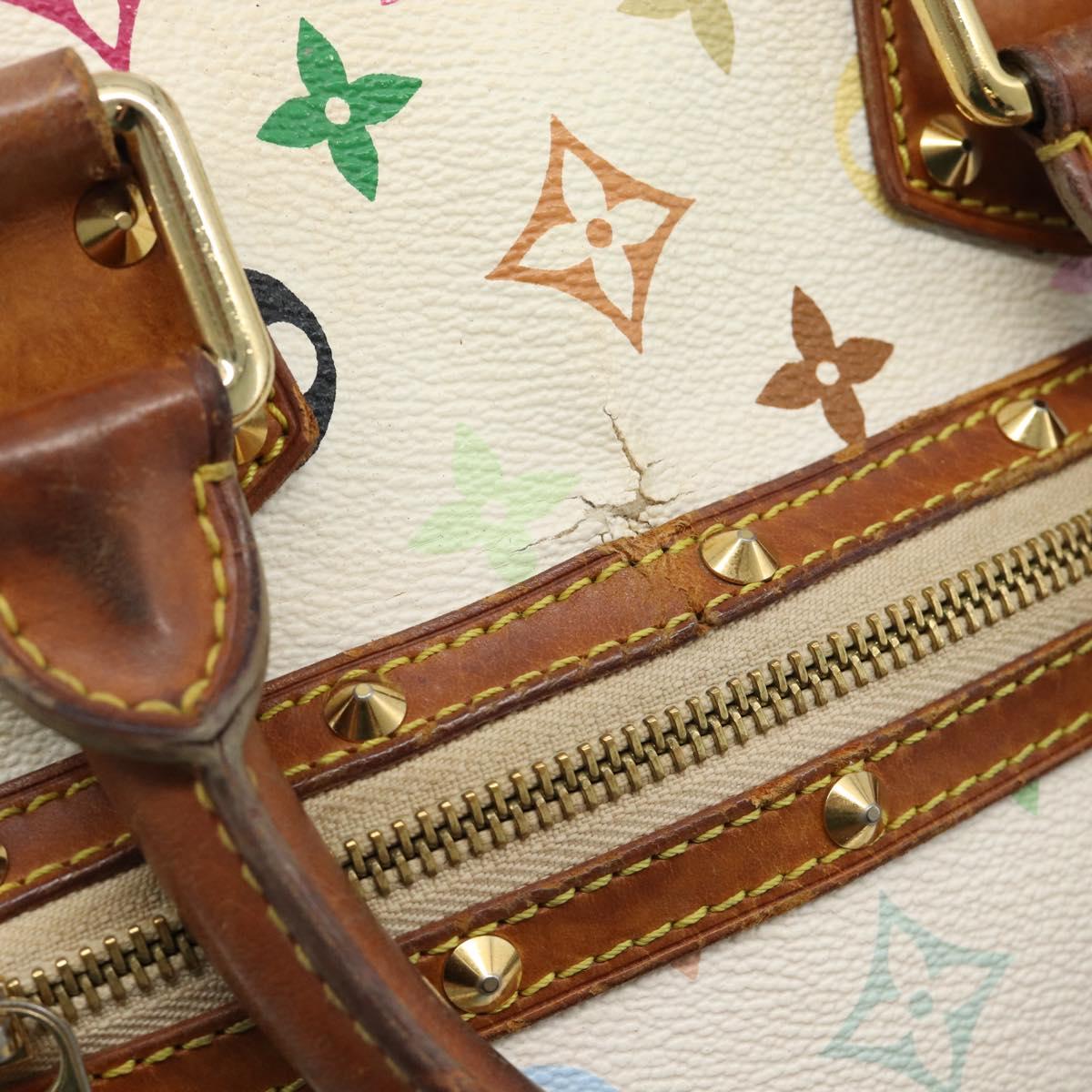 LOUIS VUITTON Monogram Multicolor Alma Hand Bag White M92647 LV Auth LNZ070