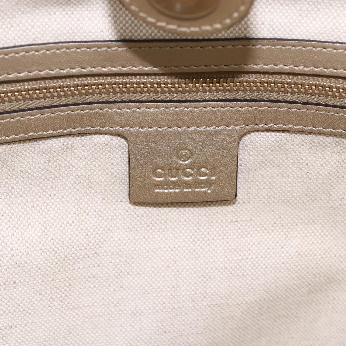 GUCCI GG Canvas Pretty Tote Bag Beige Gold 257061 Auth LNZ074A