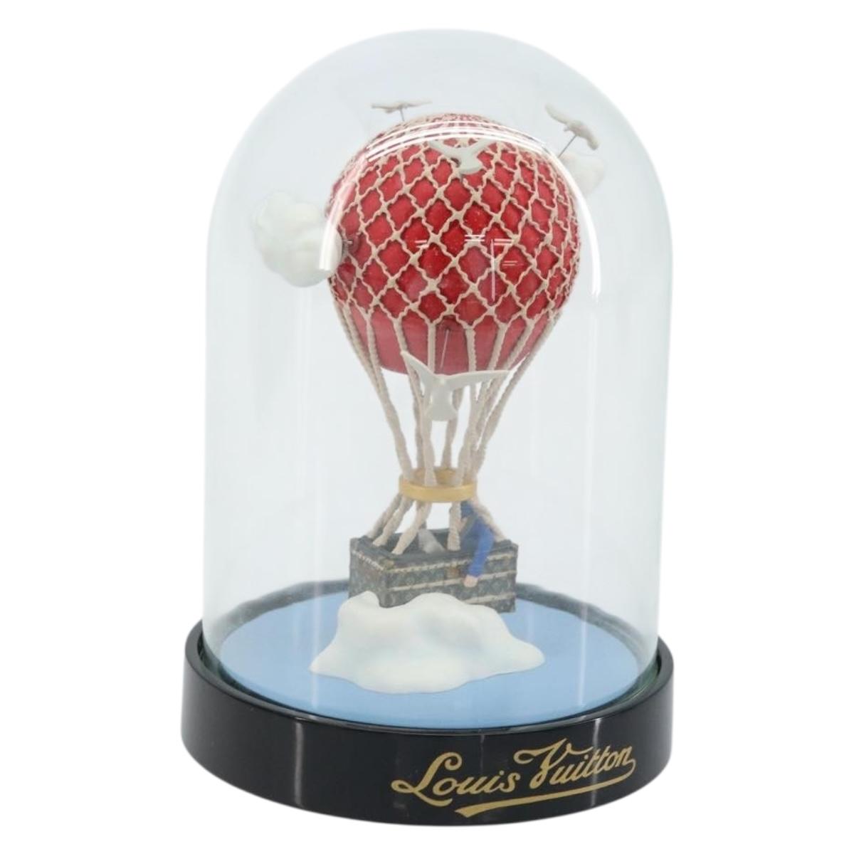 LOUIS VUITTON Maruaero Glass Dome Snow Globe Glass Red LV Auth LNZ079