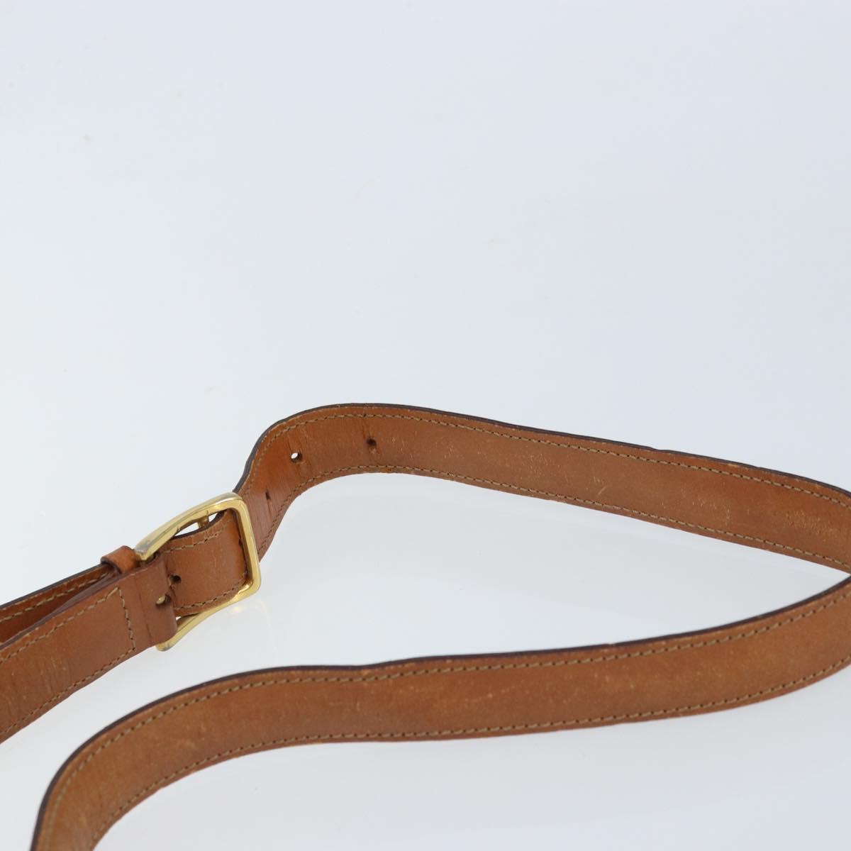 CELINE Macadam Canvas Shoulder Bag PVC Leather Brown Gold Auth LNZ086