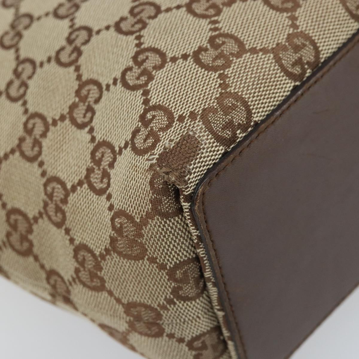 GUCCI GG Canvas Tote Bag Beige Silver 31244 Auth LNZ092