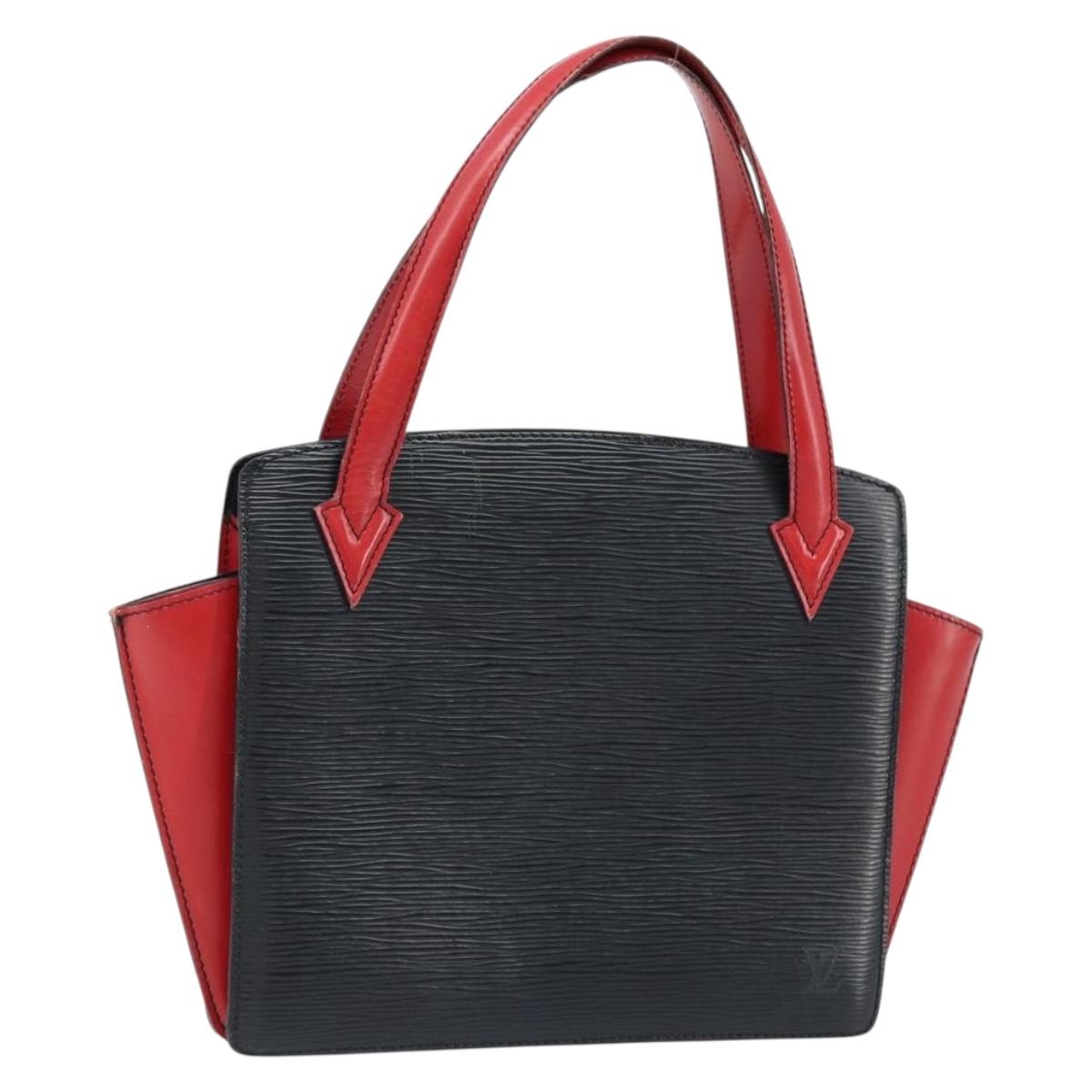 LOUIS VUITTON Epi Bicolor Varenne Hand Bag Black Red M52387 LV Auth LNZ095