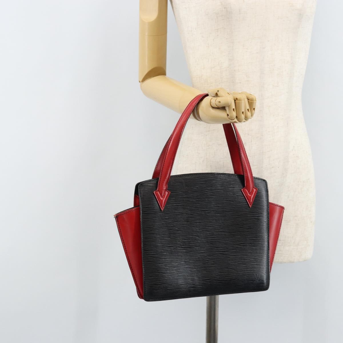 LOUIS VUITTON Epi Bicolor Varenne Hand Bag Black Red M52387 LV Auth LNZ095