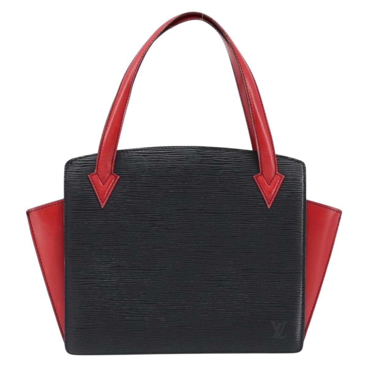 LOUIS VUITTON Epi Bicolor Varenne Hand Bag Black Red M52387 LV Auth LNZ095