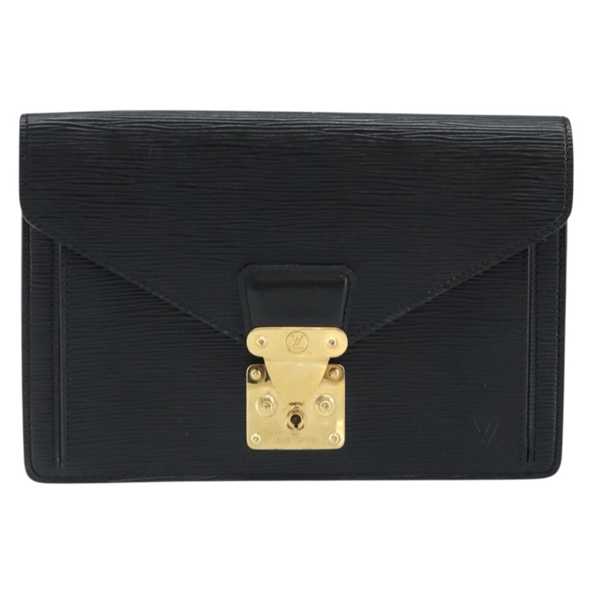 LOUIS VUITTON Epi Serie Dragonne Clutch Bag Black Noir M52612 LV Auth LNZ097