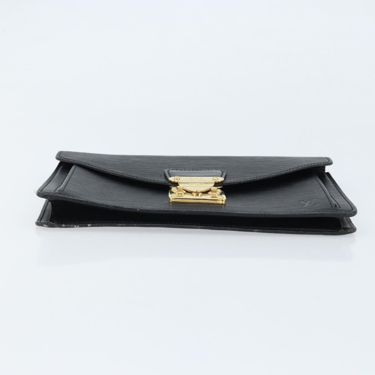 LOUIS VUITTON Epi Serie Dragonne Clutch Bag Black Noir M52612 LV Auth LNZ097