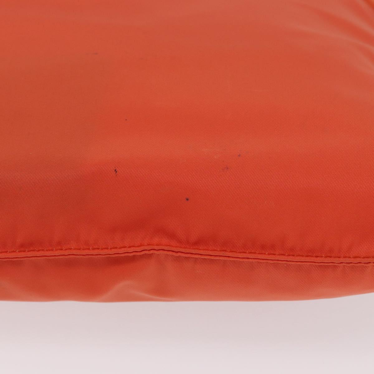 PRADA Shoulder Bag Nylon Orange Silver Auth LNZ1001