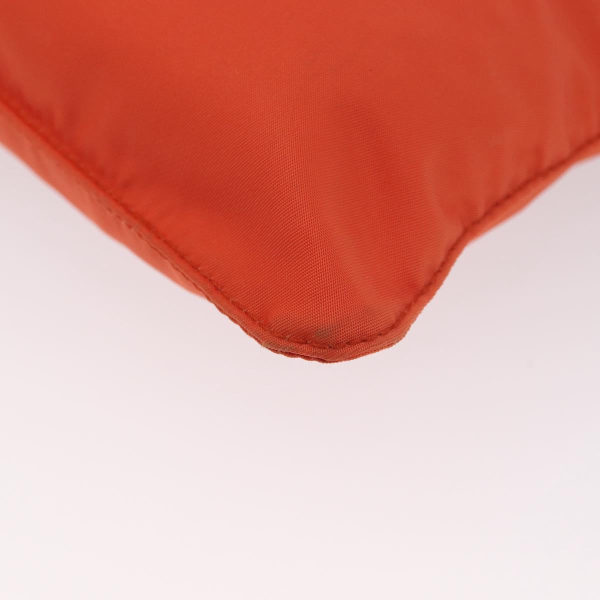 PRADA Shoulder Bag Nylon Orange Silver Auth LNZ1001