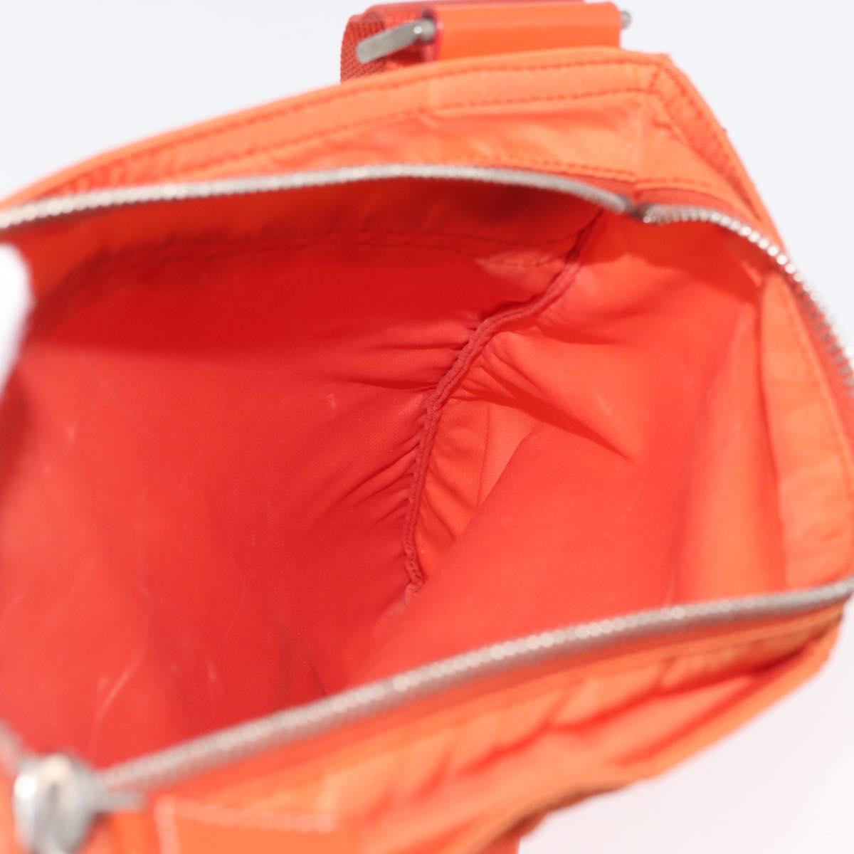 PRADA Shoulder Bag Nylon Orange Silver Auth LNZ1001