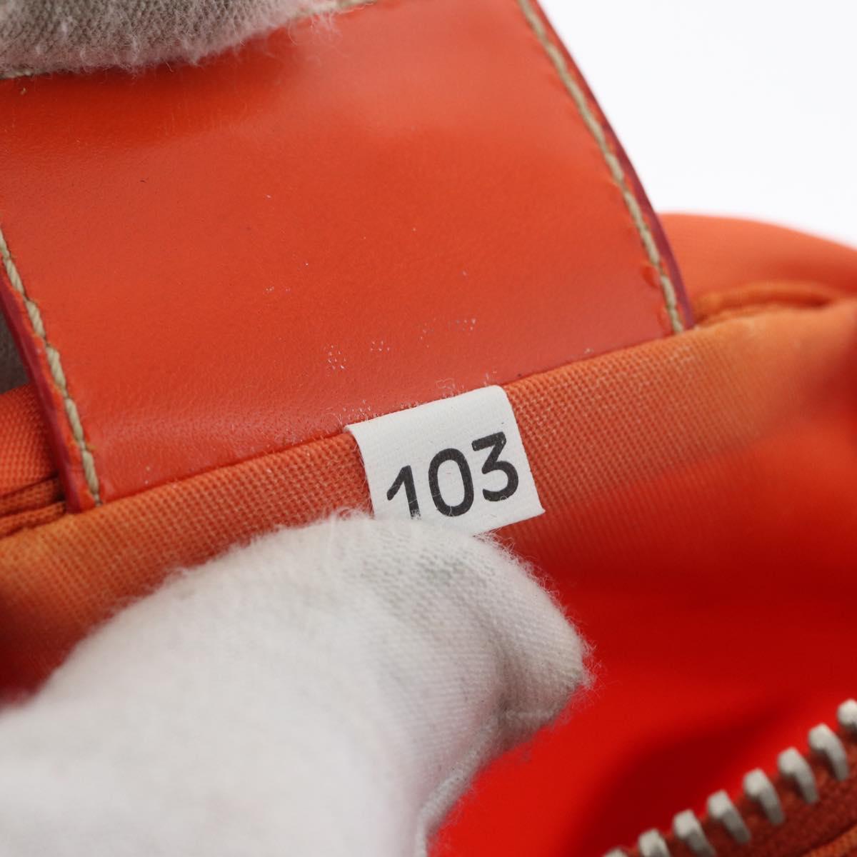 PRADA Shoulder Bag Nylon Orange Silver Auth LNZ1001