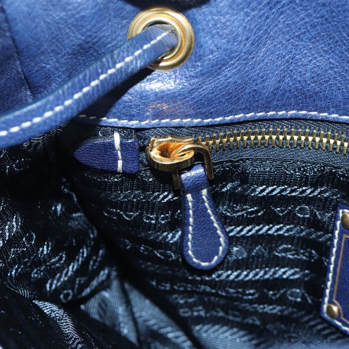 PRADA Shoulder Bag Nylon Navy Gold Auth LNZ1002A