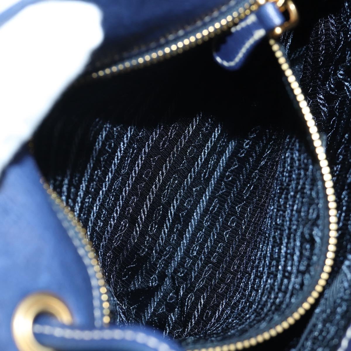 PRADA Shoulder Bag Nylon Navy Gold Auth LNZ1002A
