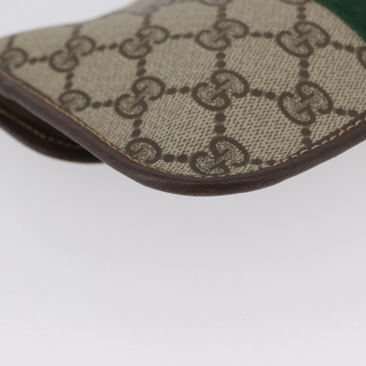 GUCCI GG Supreme Web Sherry Line Pouch PVC Beige Red Green Auth LNZ1003A
