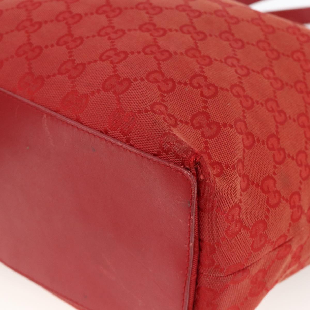 GUCCI GG Canvas Tote Bag Red Gold 002 1098 3444 Auth BSZ638