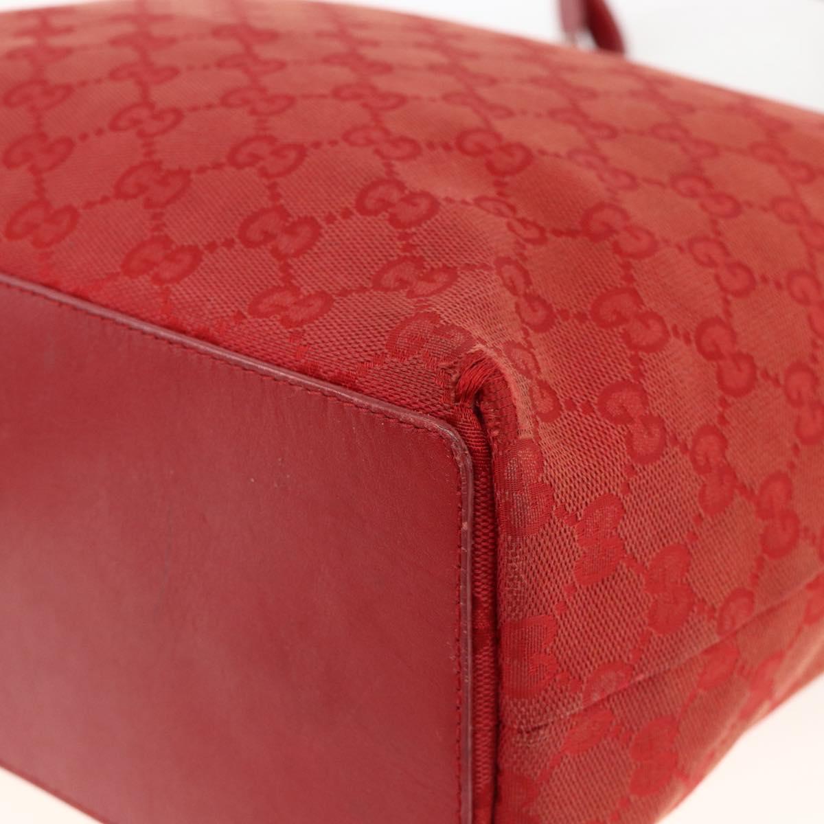 GUCCI GG Canvas Tote Bag Red Gold 002 1098 3444 Auth BSZ638