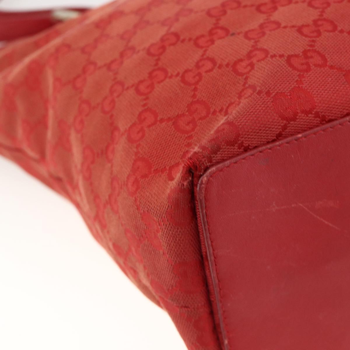 GUCCI GG Canvas Tote Bag Red Gold 002 1098 3444 Auth BSZ638