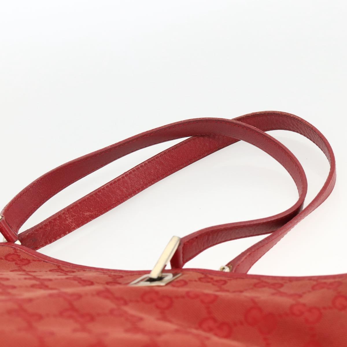 GUCCI GG Canvas Tote Bag Red Gold 002 1098 3444 Auth BSZ638