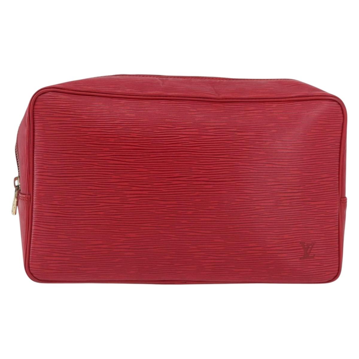 LOUIS VUITTON Epi Trousse Toilette 28 Clutch Bag Red LV Auth BSZ641