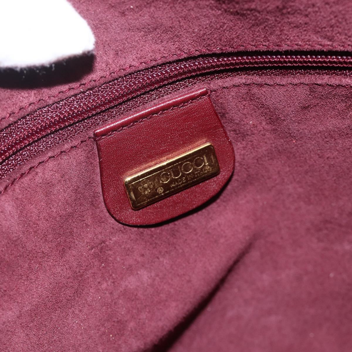 GUCCI Shoulder Bag Leather Red Gold 001 115 1206 Auth BSZ643