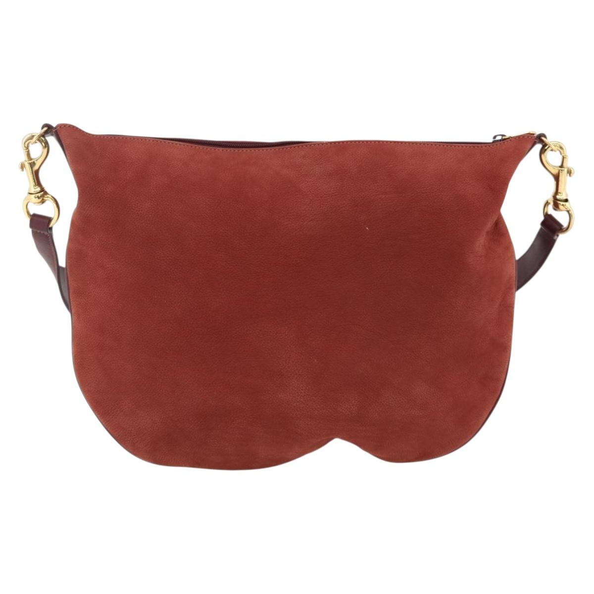 GUCCI Shoulder Bag Leather Red Gold 001 115 1206 Auth BSZ643