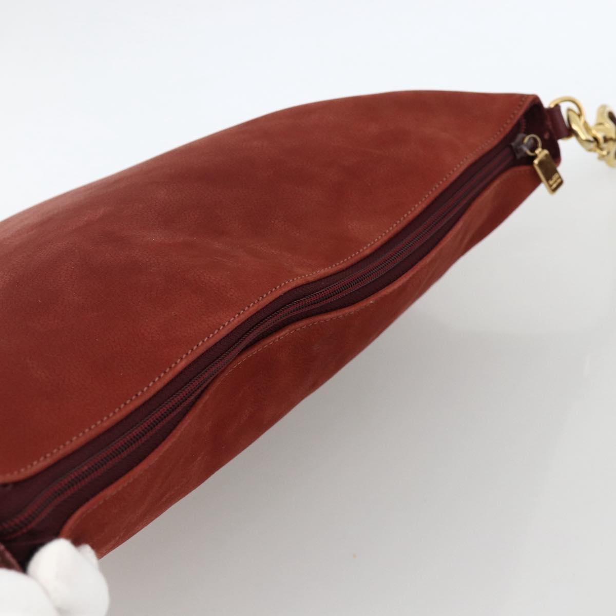 GUCCI Shoulder Bag Leather Red Gold 001 115 1206 Auth BSZ643