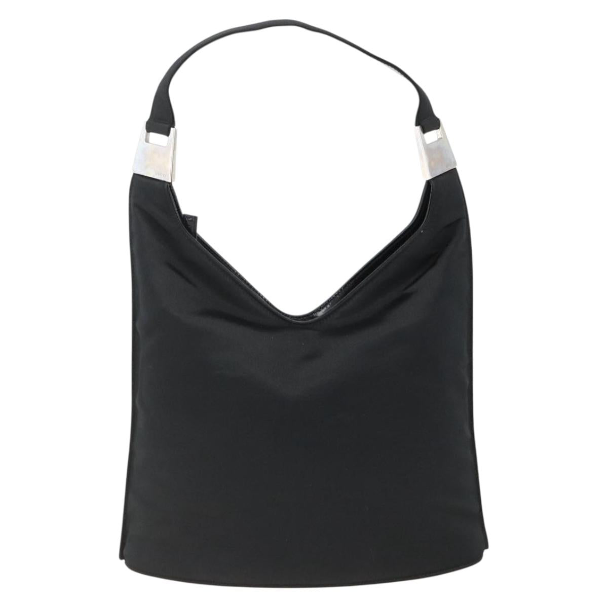 GUCCI Shoulder Bag Nylon Black Silver 001 2113 3010 Auth BSZ644