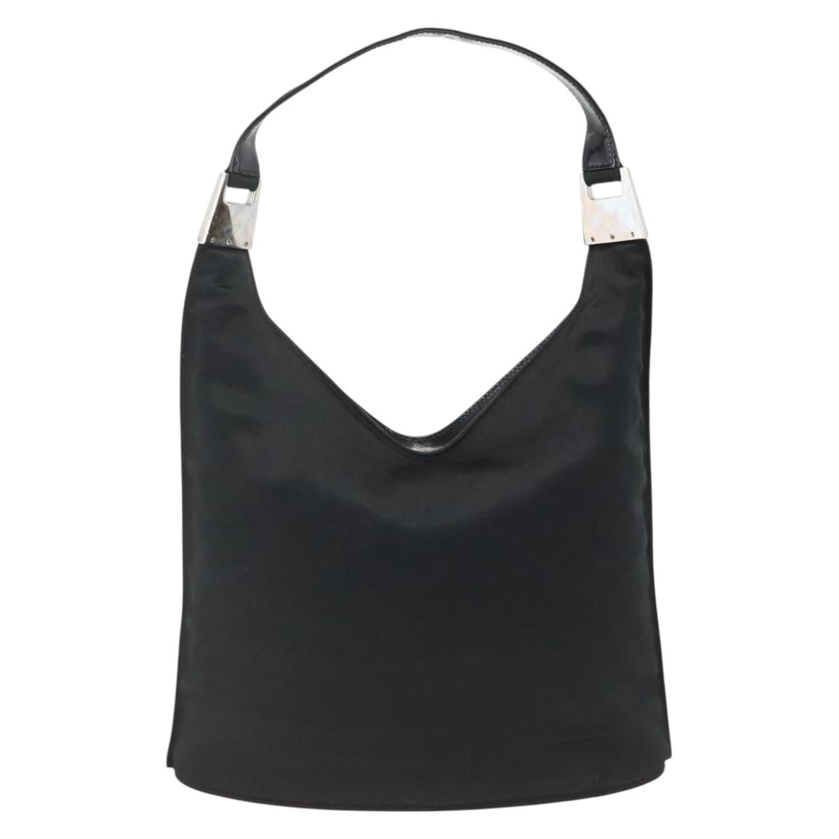 GUCCI Shoulder Bag Nylon Black Silver 001 2113 3010 Auth BSZ644